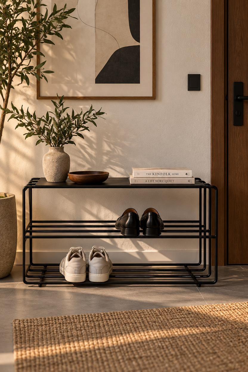 High-end minimalist shoe rack